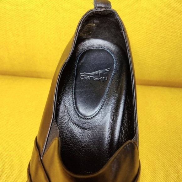 Dansko Aubrey Black Leather Pleated Slip On Heel Clogs Women's Shoes Size 9.5-10 - Picture 4 of 10